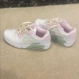 Nike White and Pink Air Sneakers